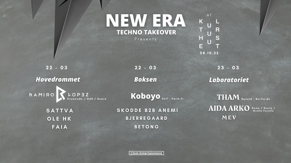 NEW ERA Techno Takeover Presents. Ramiro Lopez, Koboyo, Tham & Aida Arko