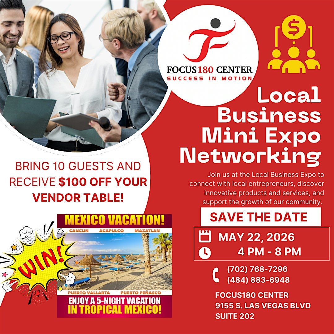 FOCUS180 Mini Expo & Networking Event FRIDAY, May 22, 2026