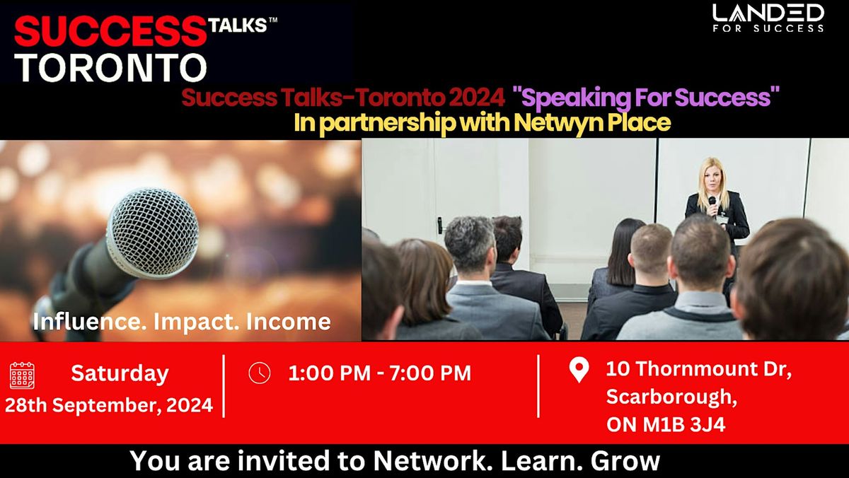 Success Talks-Toronto 2024  [FREE-Networking Event]