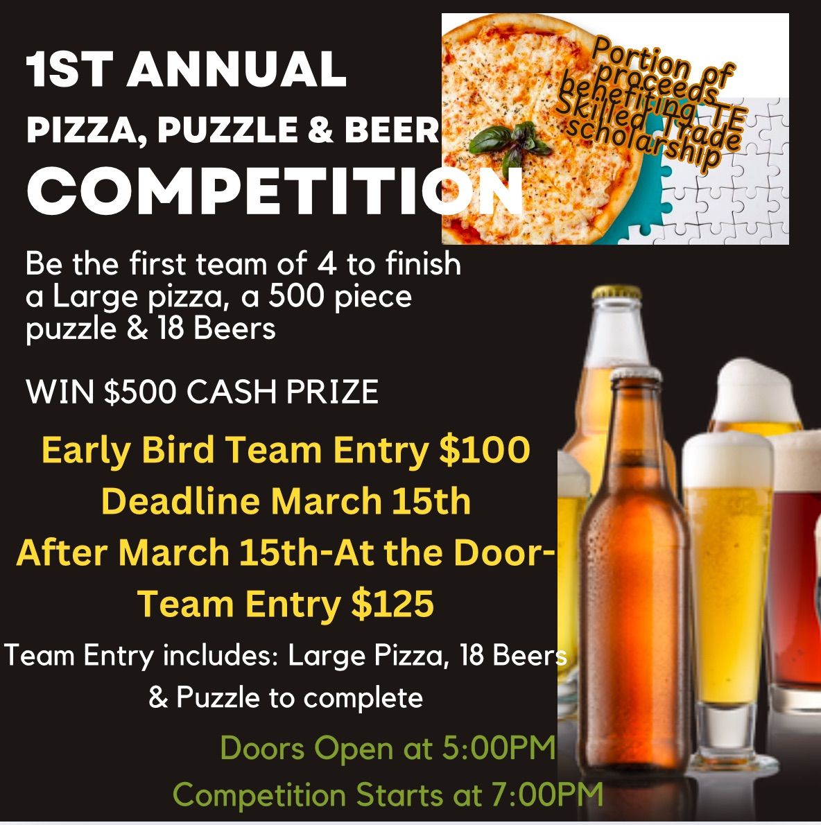 1st Annual Pizza, Puzzle and Beer Competition 