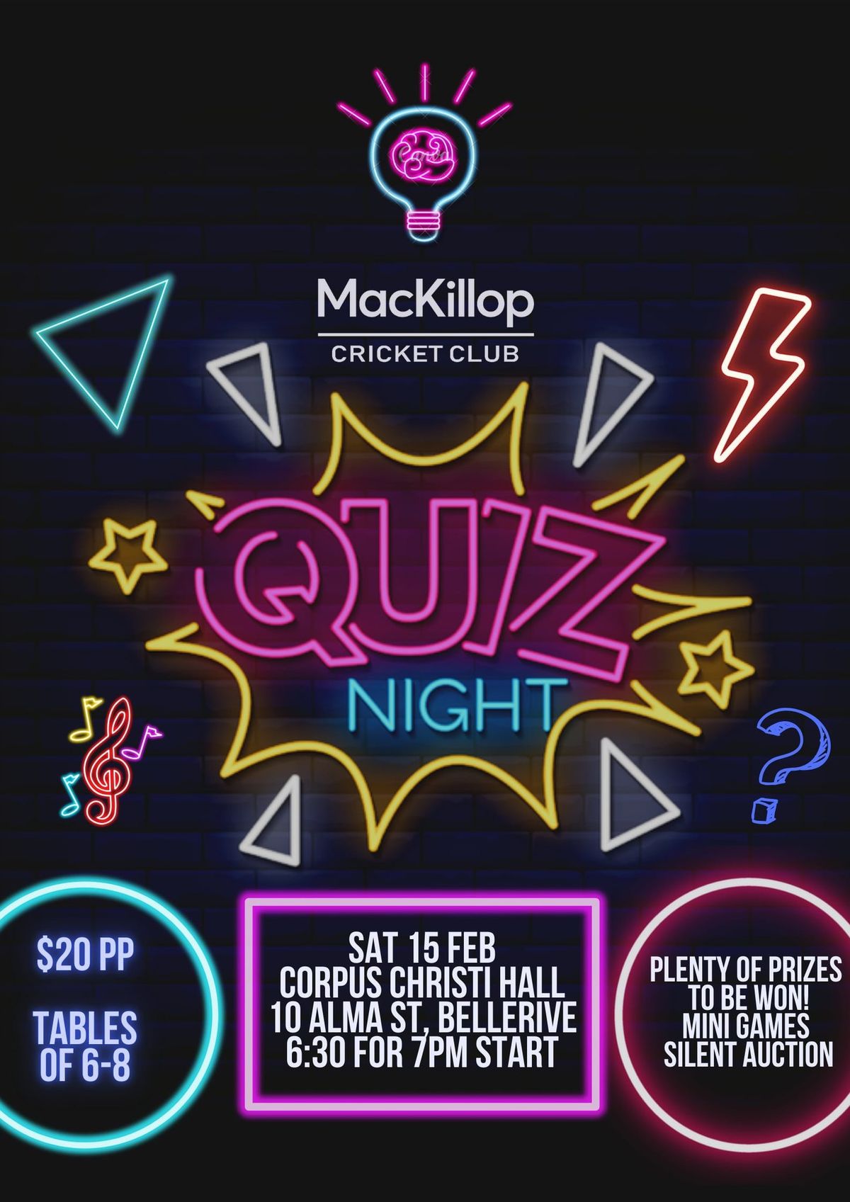 MacKillop Cricket Club Quiz Night 2025