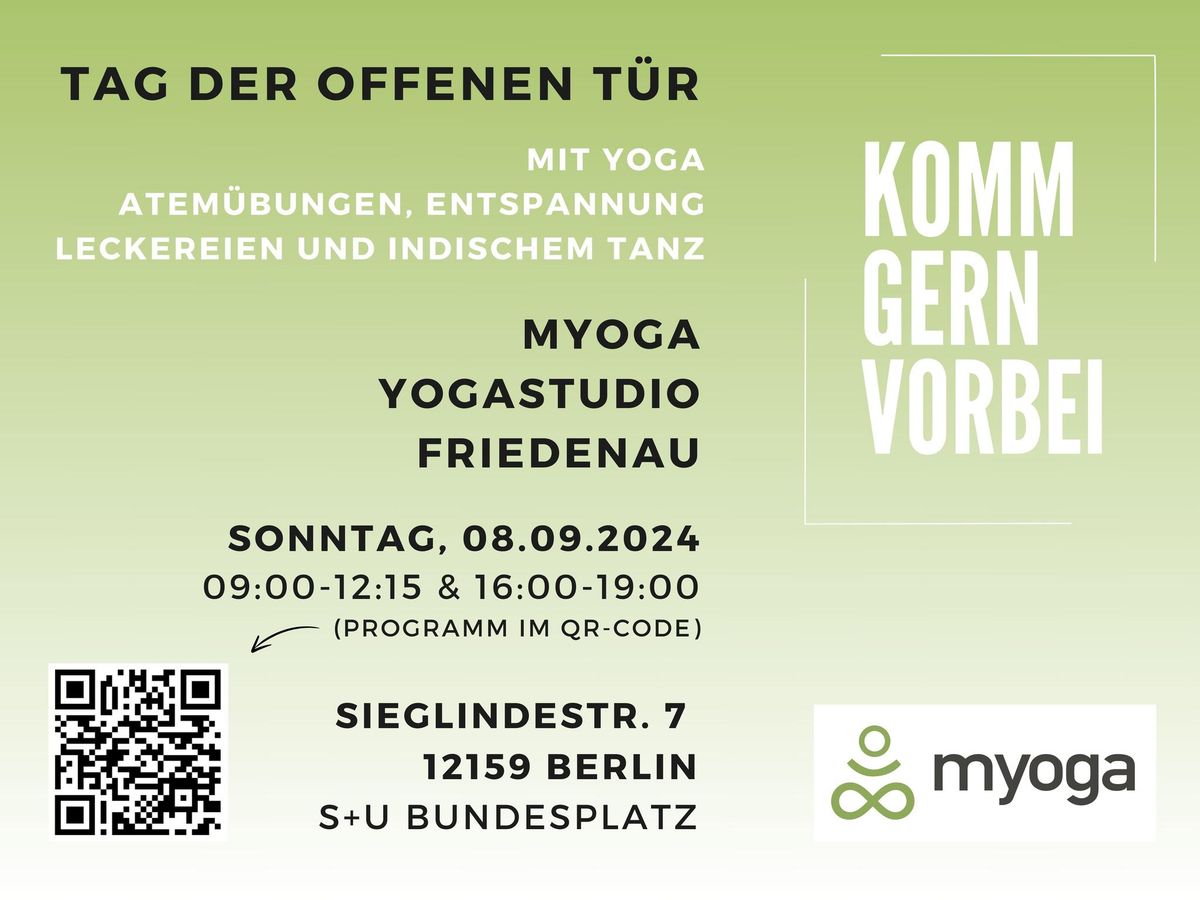 Tag der offenen T\u00fcr im YogaStudio myoga Sieglindestr. 7 12159 Berlin