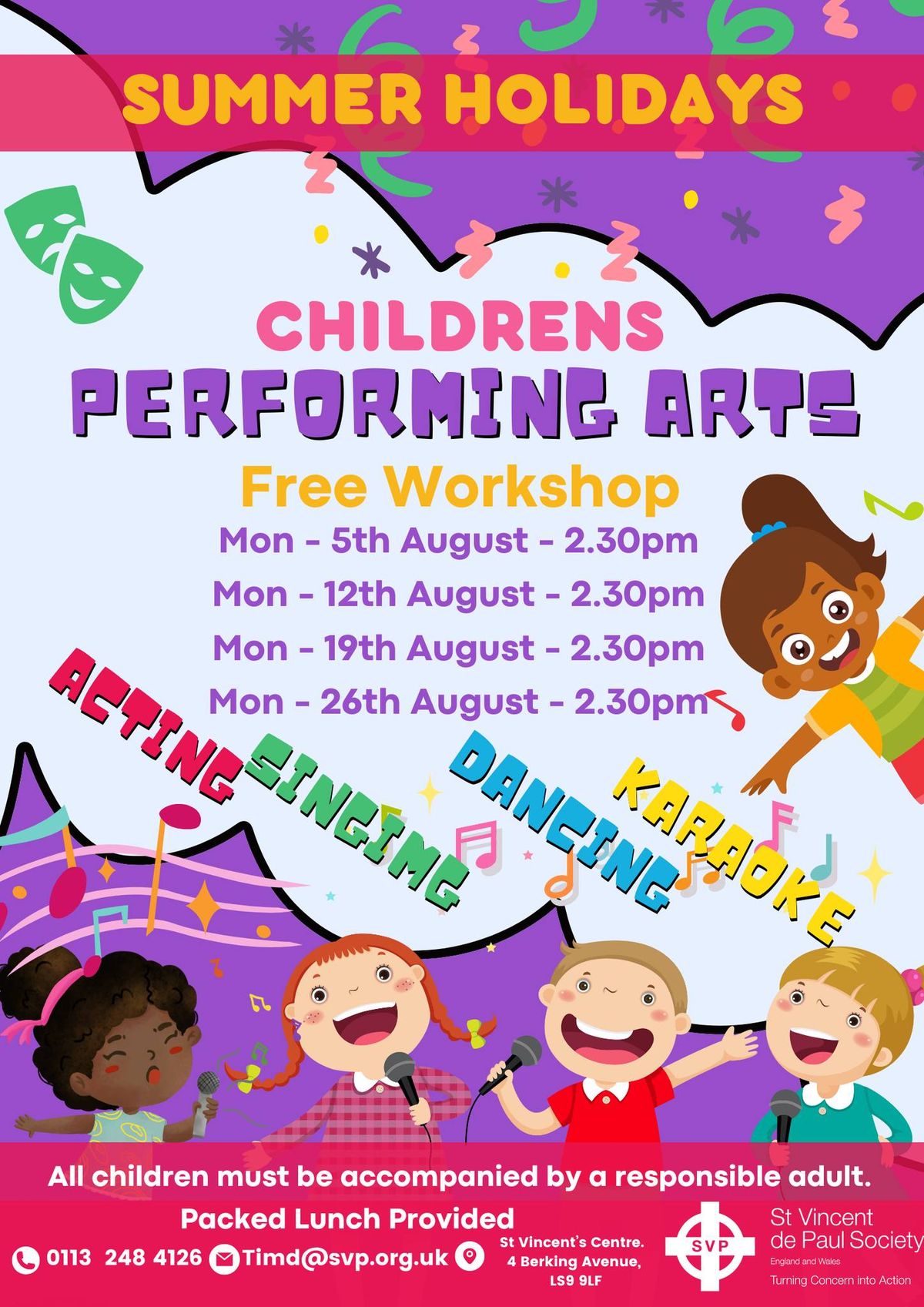 KIDZ Summer Holidays - Performing Arts Free Workshop