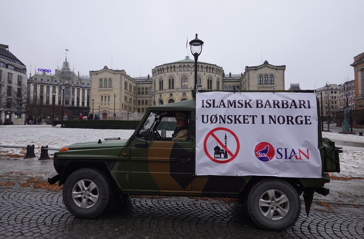 Islamofobisk SIAN markering p\u00e5 Eidsvolls plass