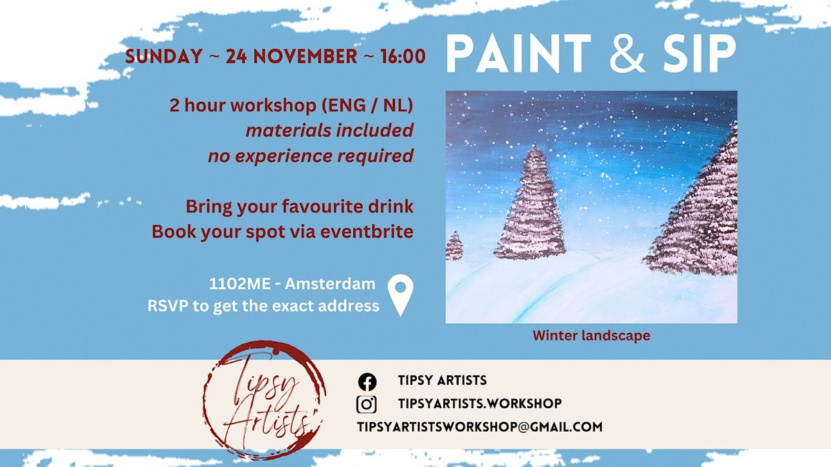 Paint & Sip Workshop - Winter Landscape (Learn how to paint!)