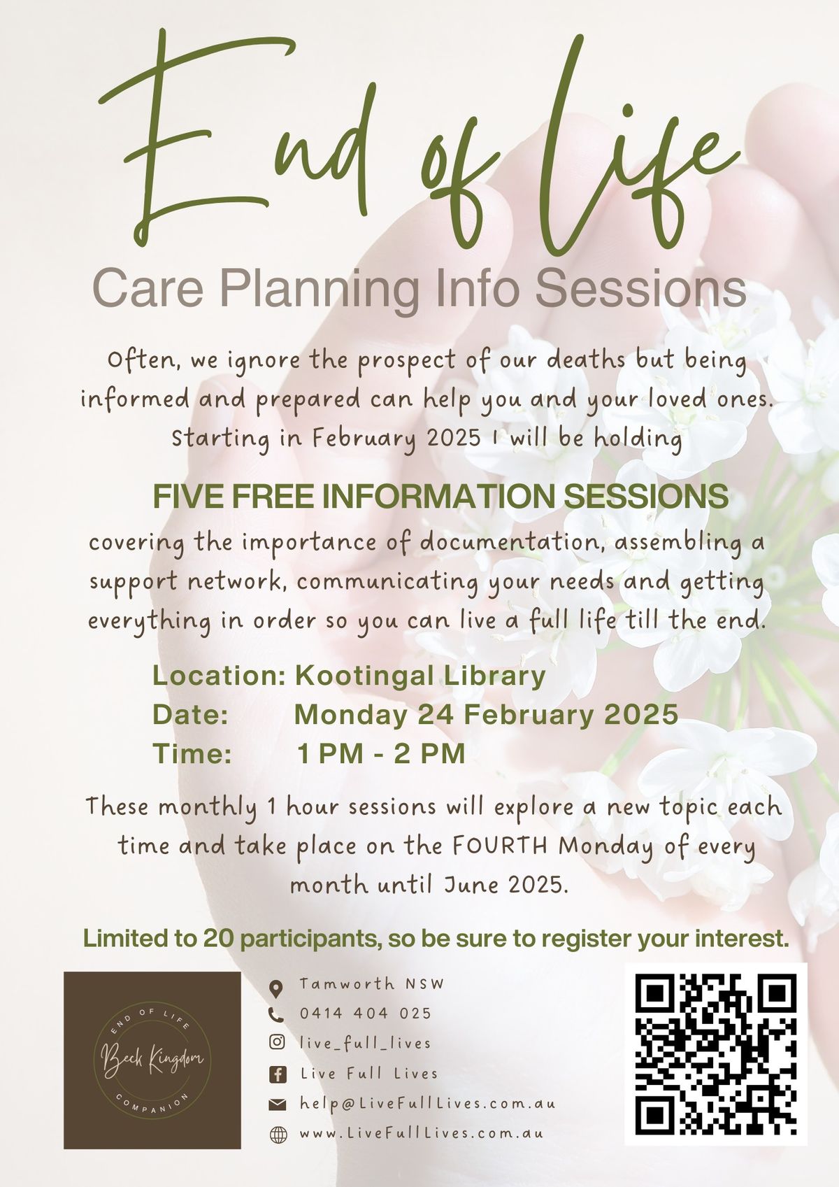 End of Life Care Planning Info Sessions