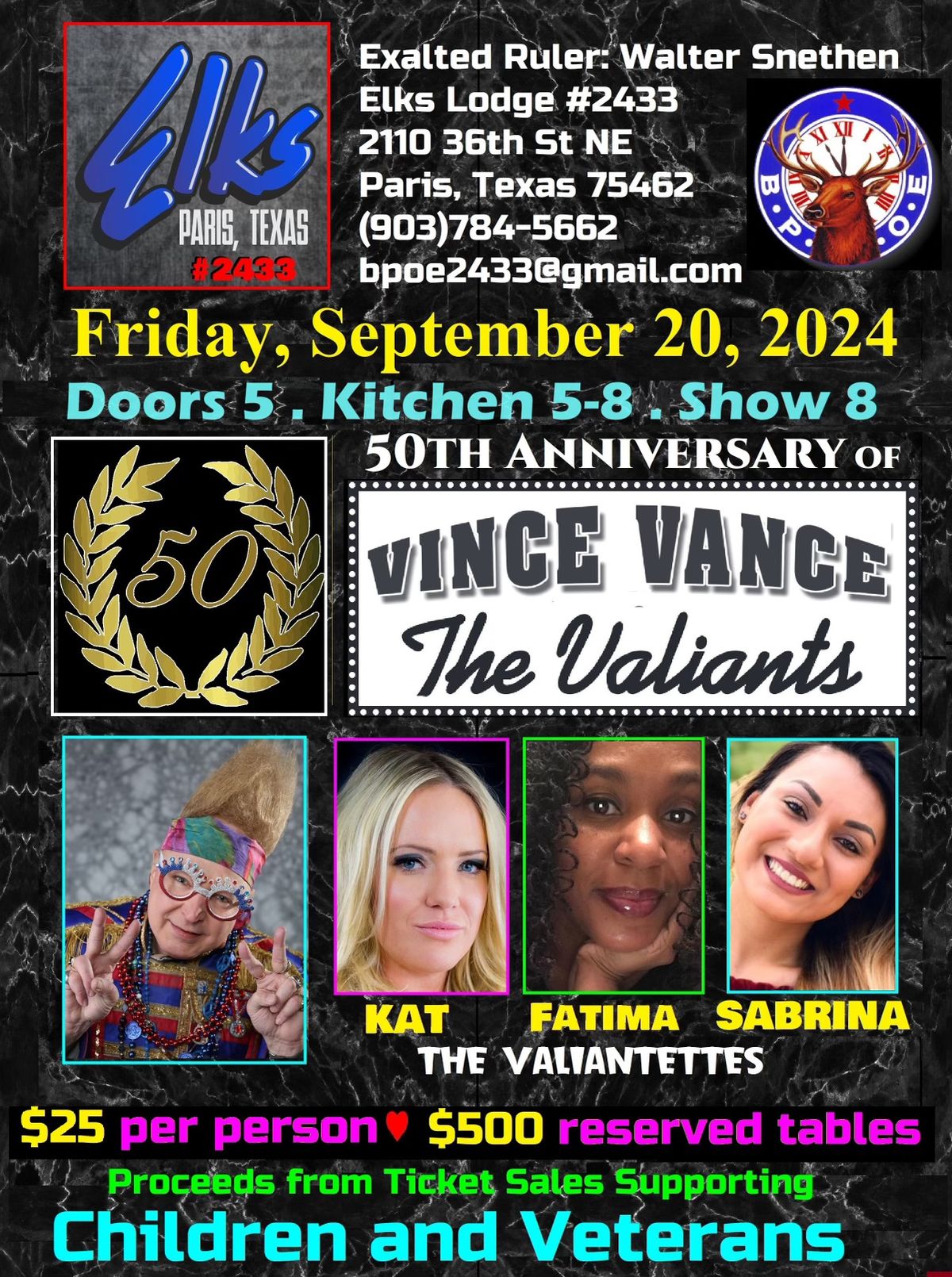 Vince Vance & The Valiants, 50th Anniversary Party @ Paris Elks