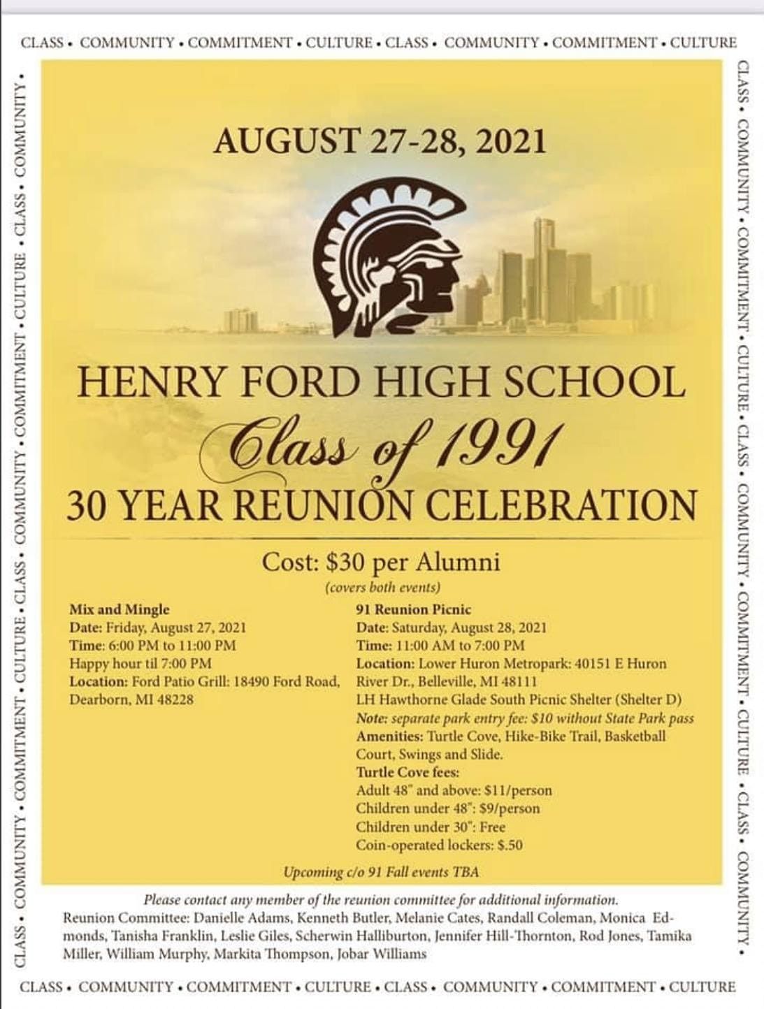 Henry Ford Class of 1991 30 Year Reunion, Ford Patio Bar & Grill