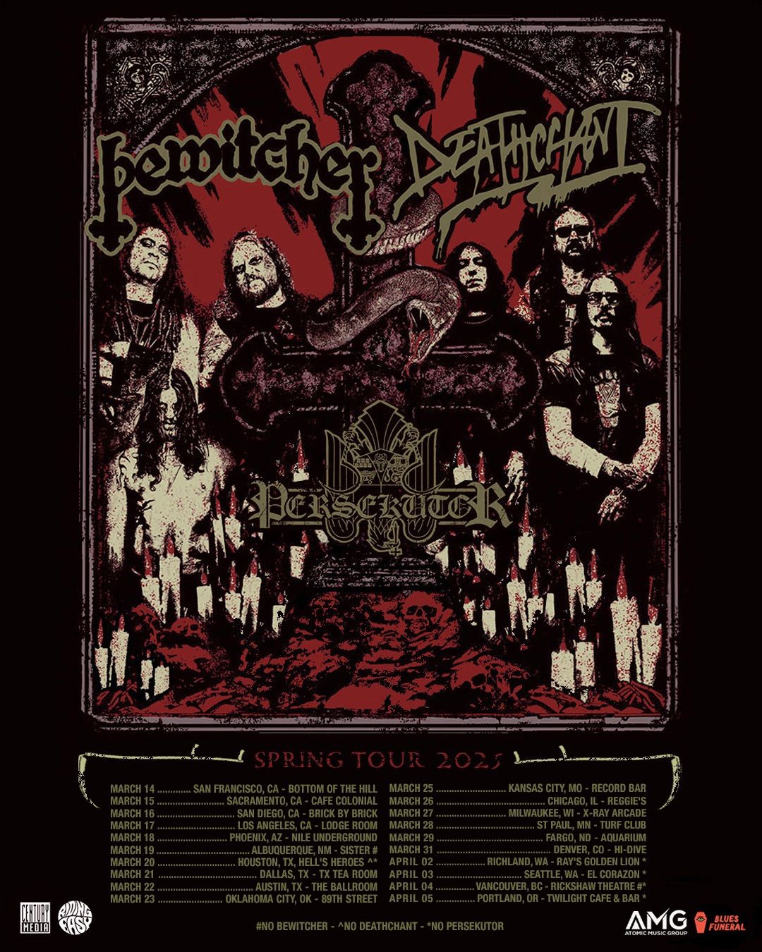 Bewitcher On Tour with Deathchant & Persekutor at The Aquarium March 29th