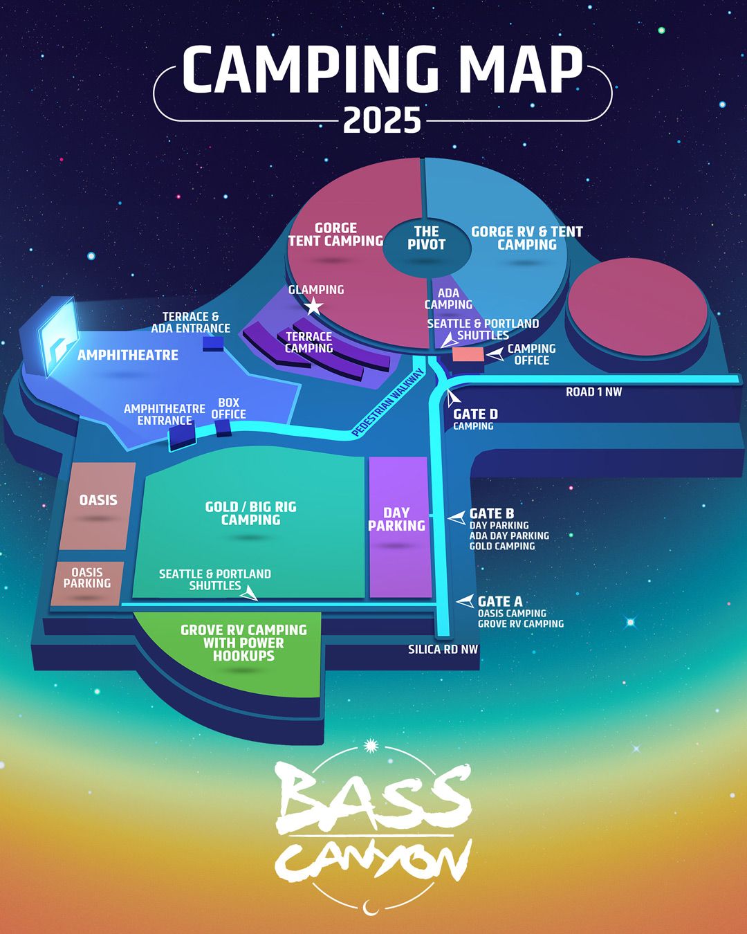 2025 Bass Canyon Festival Camping at Gorge Amphitheatre Camping