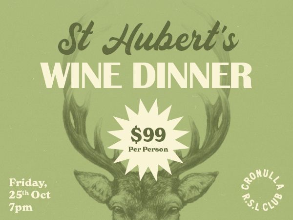 St Hubert's wine Dinner