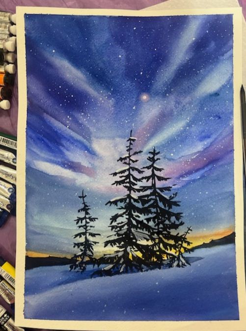 Winter Nights Watercolour