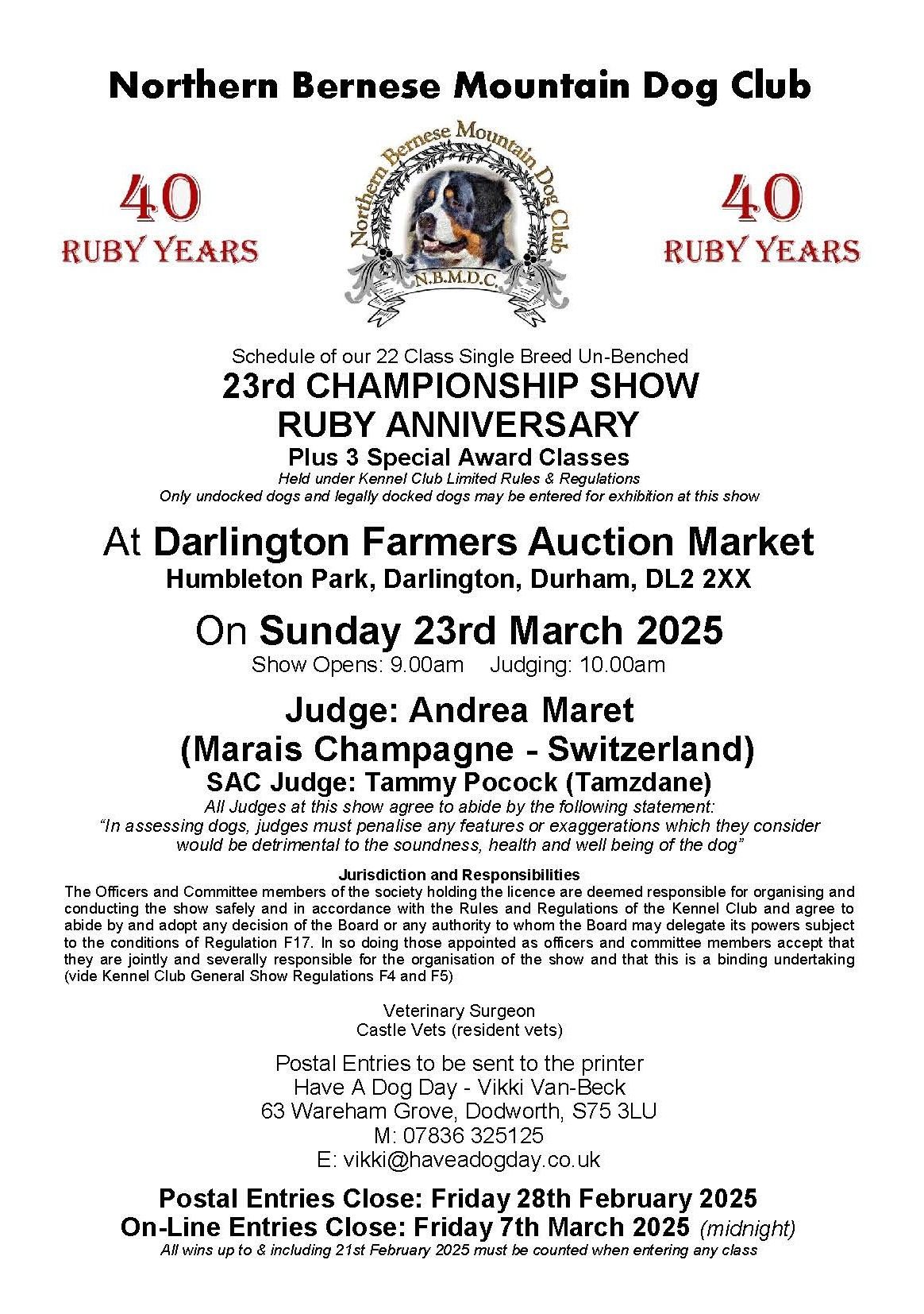 Northern Bernese Ruby Championship Show 2025