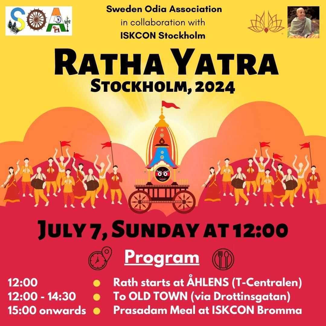 Rath Yatra 2024, Stockholm, Åhlens City Stockholm, 7 July 2024