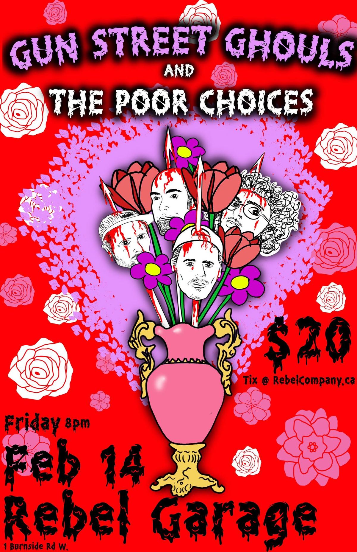 GUN STREET GHOULS \/ THE POOR CHOICES VALENTINES DATE at REBEL GARAGE