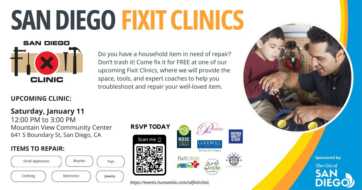 SD Fixit Clinic at the Mountain View Community Center