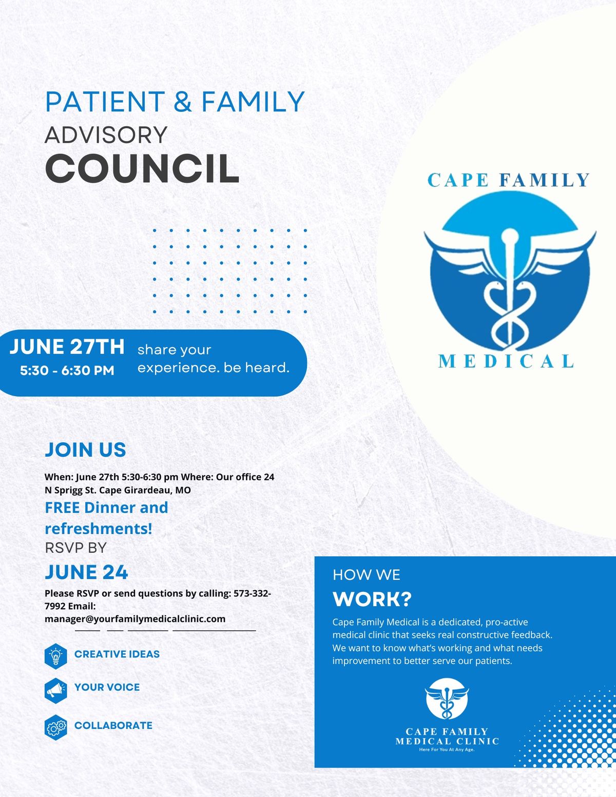 CFM Patient and Family Advisory Council Meeting