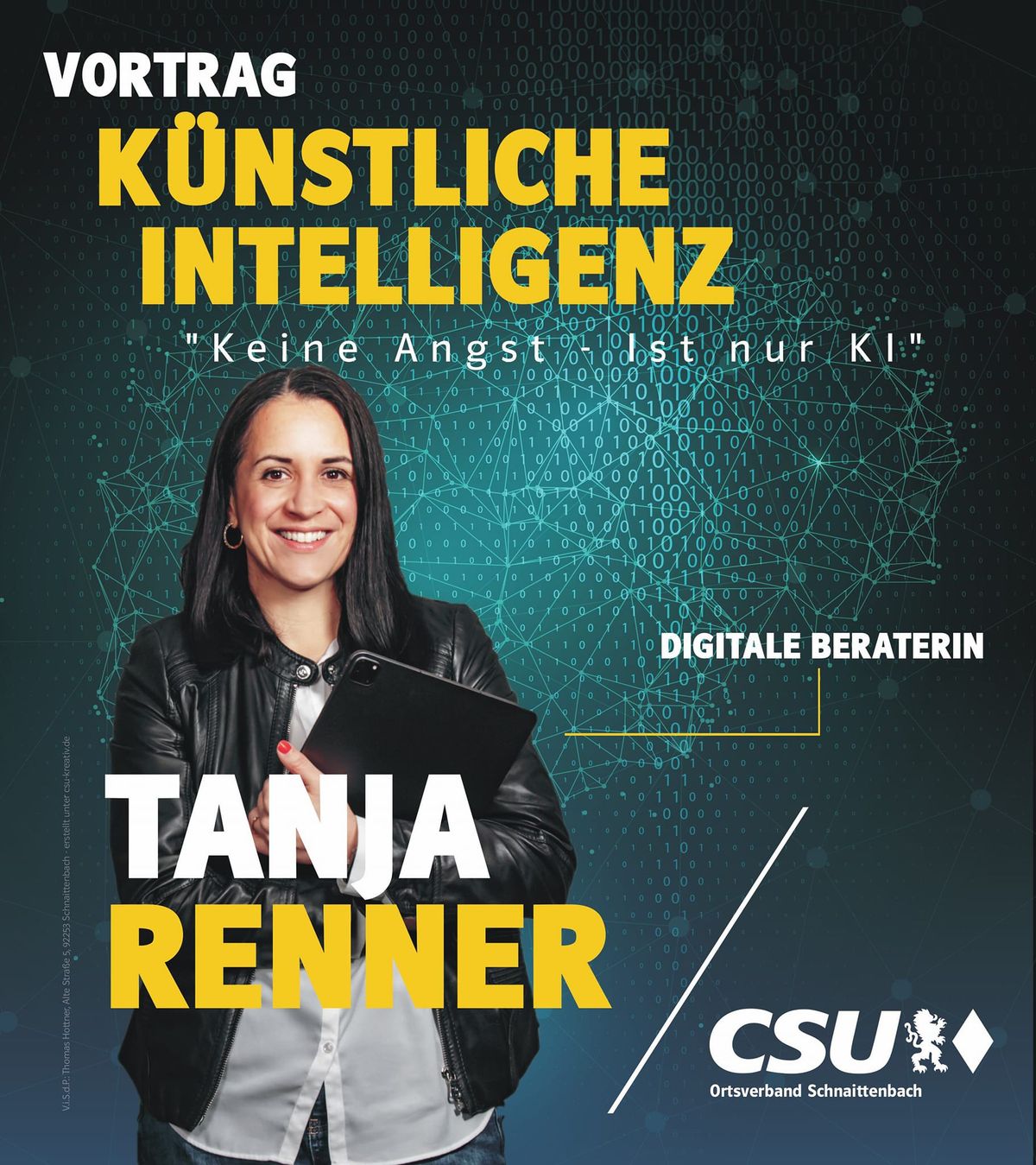 Vortrag - K\u00fcnstliche Intelligenz "Keine Angst - ist nur KI" mit Tanja Renner