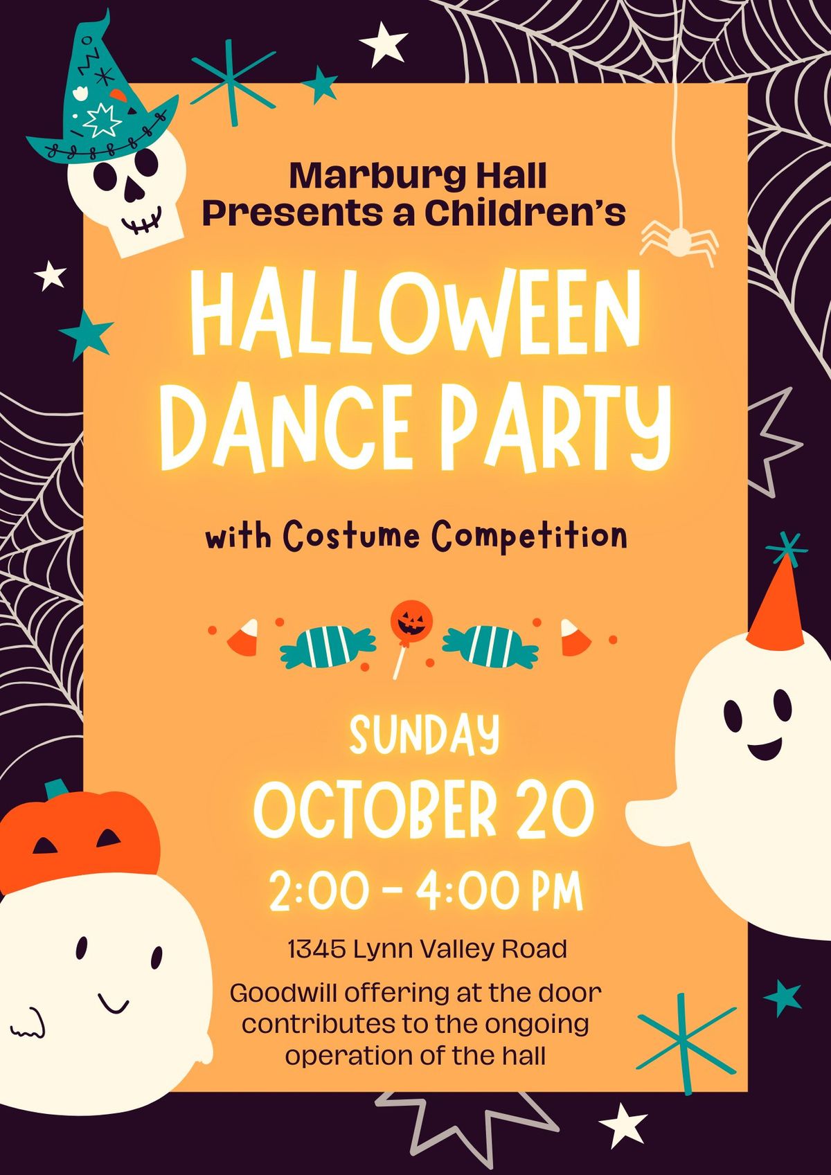 Marburg Hall Children's Halloween Dance Party and Costume Contest