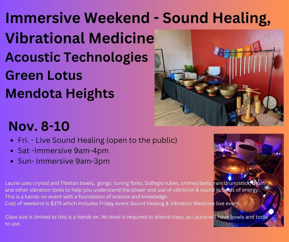  Sound Healing, Vibration Medicine and Acoustics Weekend Immersion