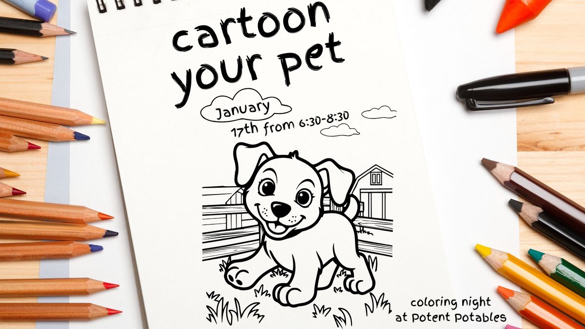 Cartoon your Pet - Colored Pencil Night