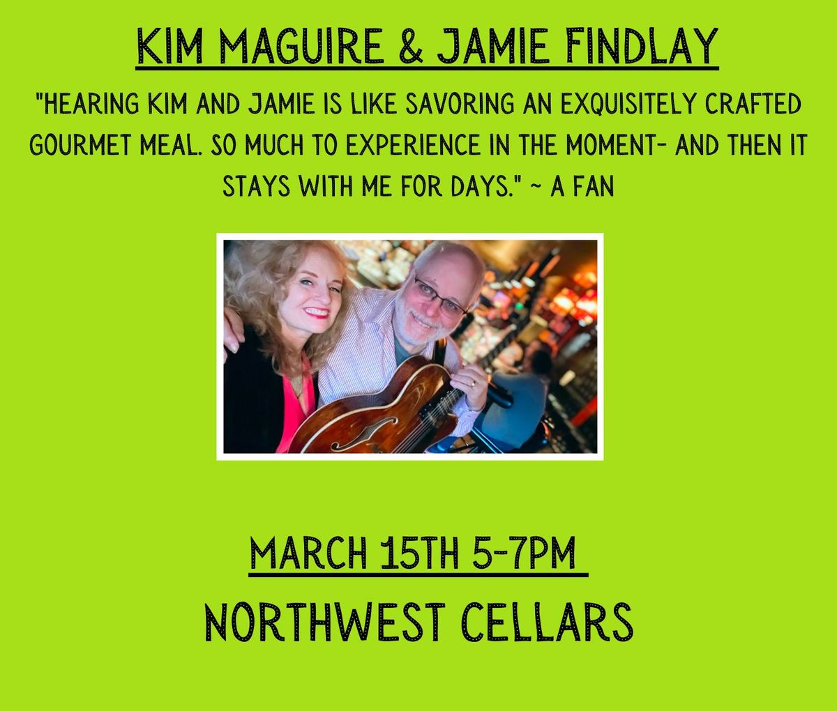 Kim Maguire & Jamie Findlay at Northwest Cellars Winery