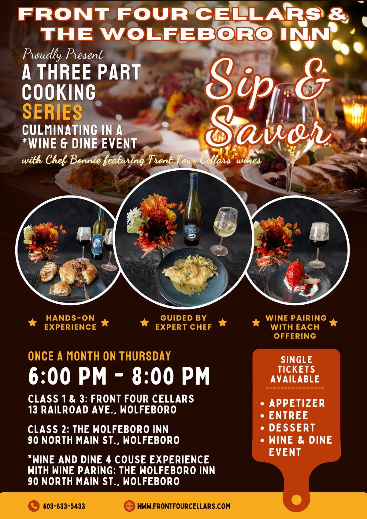 Sip & Savor Cooking Classes