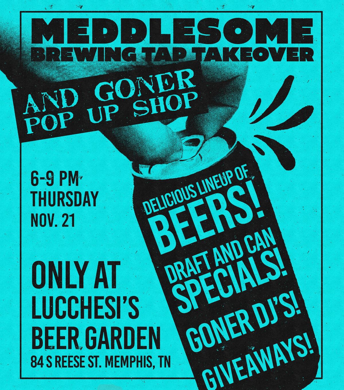 Goner Pop up and Meddlesome Brewing Takeover at Lucchesi\u2019s