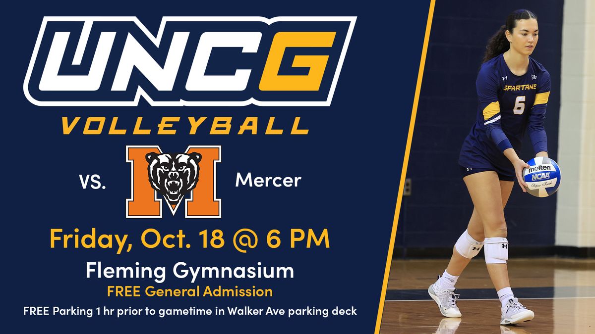 UNCG Spartans Women's Volleyball Vs Mercer University Bears