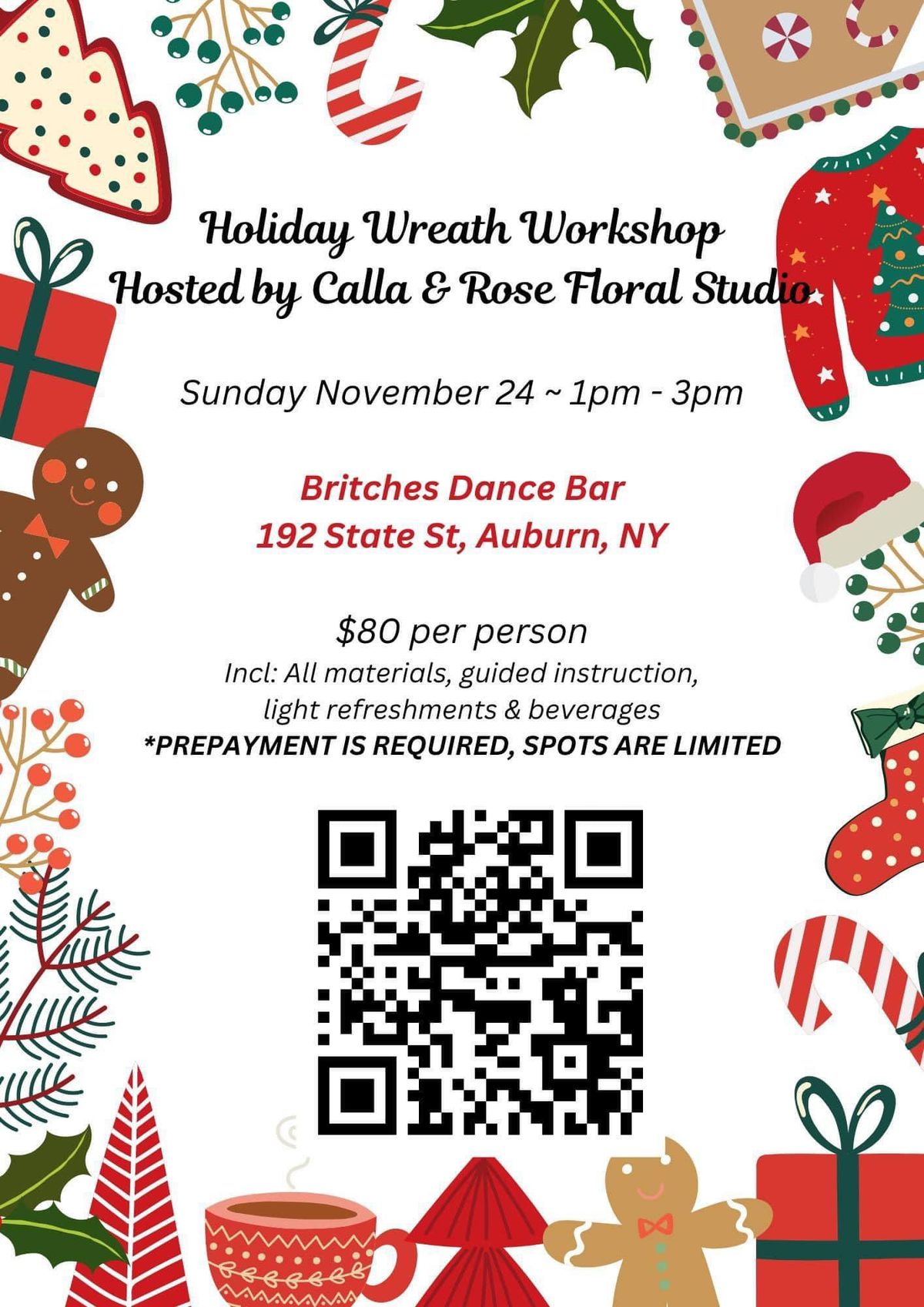 Holiday Wreath Workshop @ Britches\u2019 Dance Bar - Auburn, NY