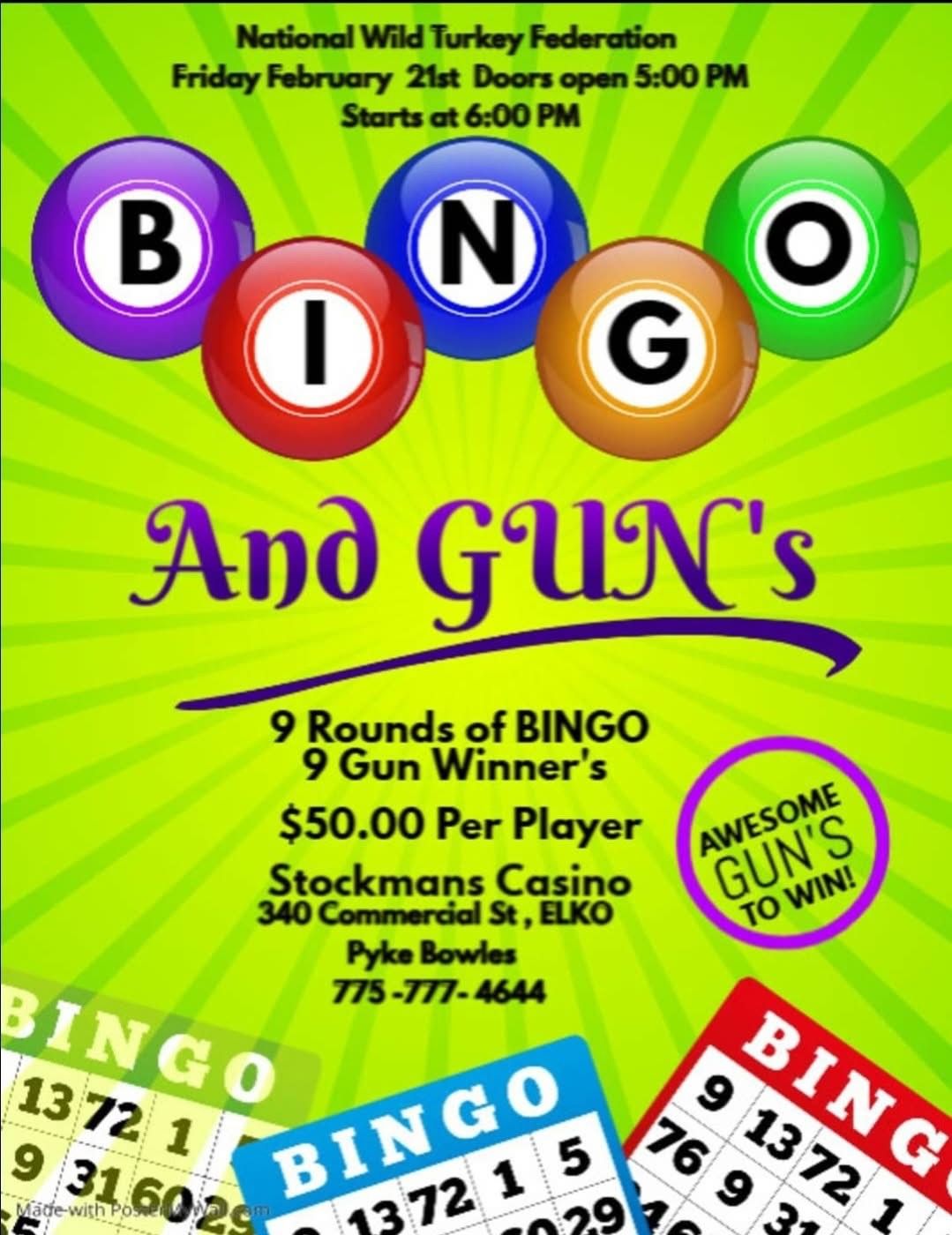 NWTF Ruby Mountain Rios BINGO Night 