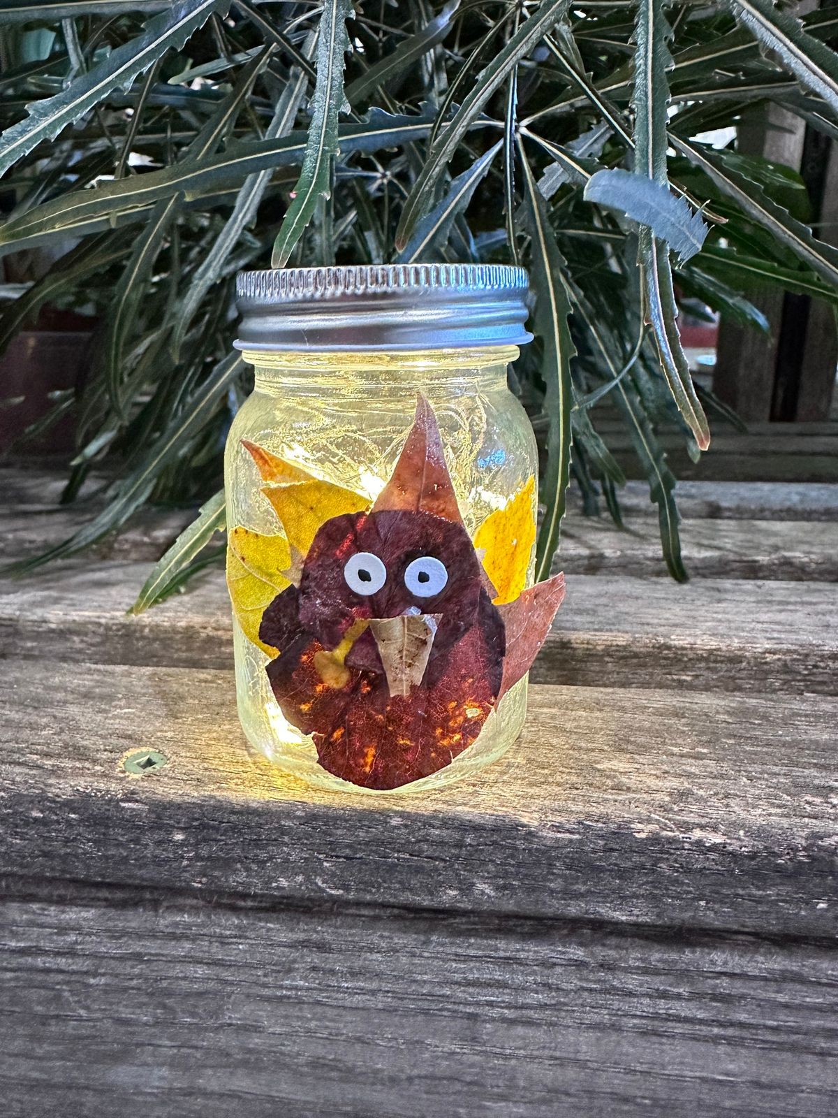 Little Gardener\u2019s: Mini, Fall leaf turkey luminaries 