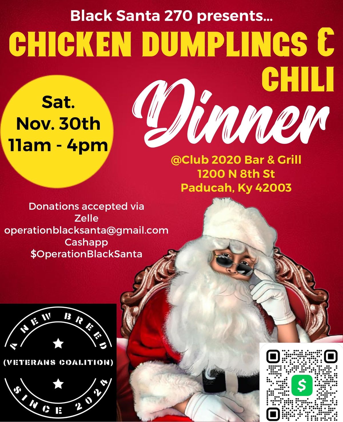 Black Santa Chicken Dumplings & Chili Dinner