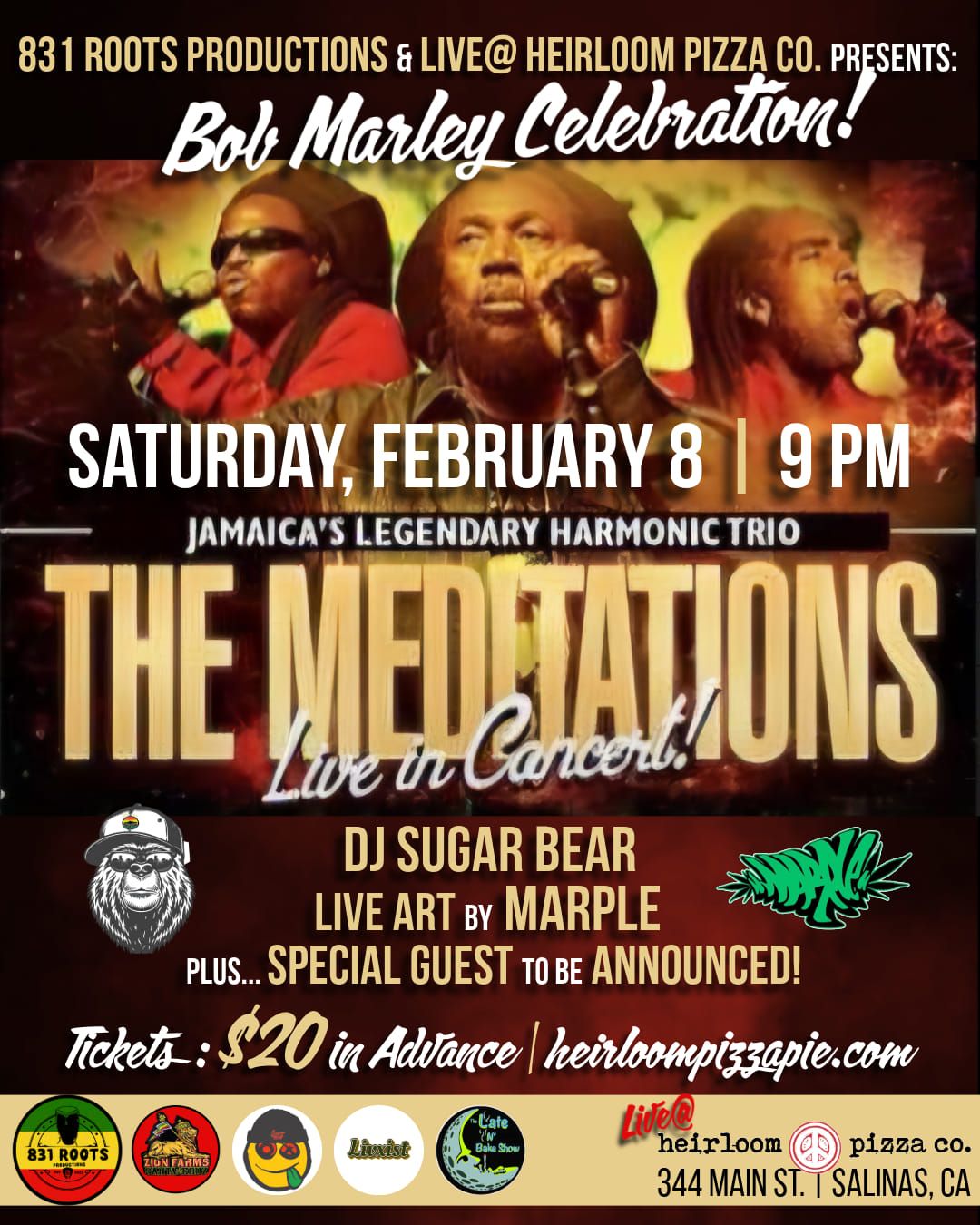 831 Roots Productions & Live@Heirloom Pizza Co Present The Meditations 