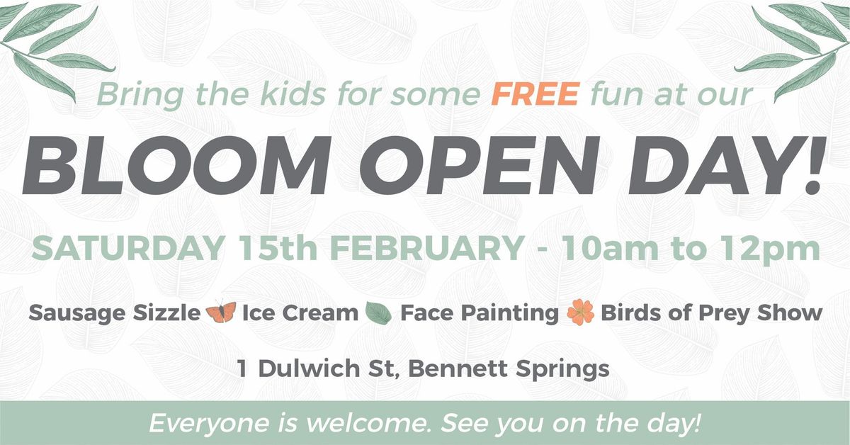 Bloom Bennett Springs Open Day! Bring the kids for some FREE fun!