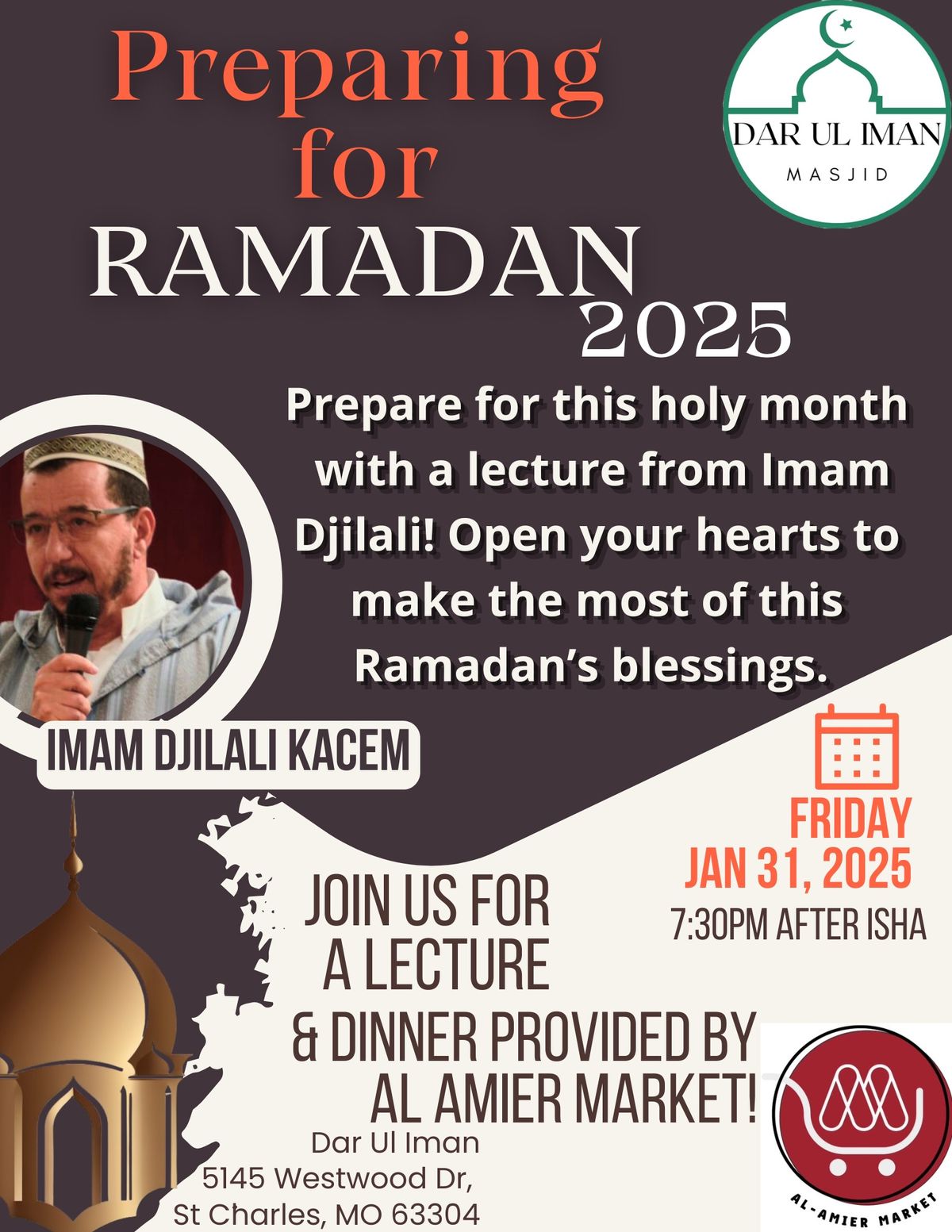 Preparing for Ramadan: Lecture & Dinner