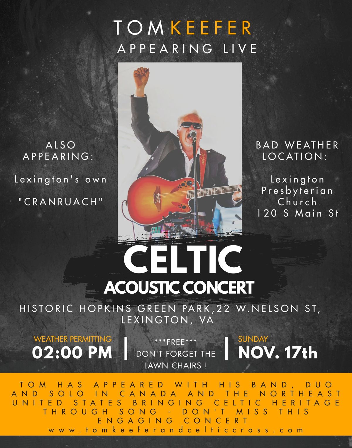 Tom Keefer LIVE: Celtic Acoustic Concert at Historic Hopkins Green