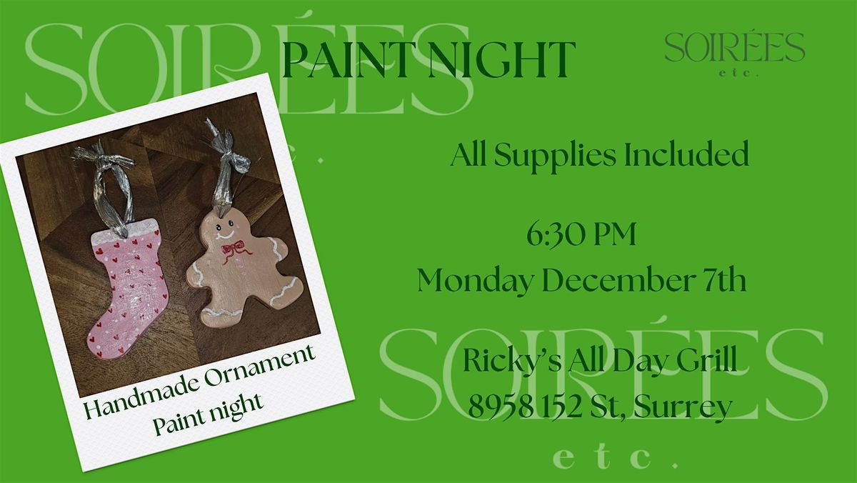 Handmade Ornament Paint Night at Ricky\u2019s All Day Grill