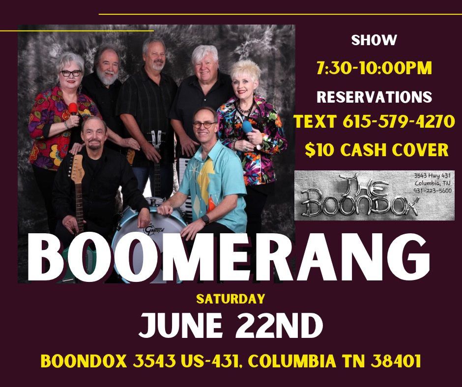 Boomerang, we're back at The Boondox ! 