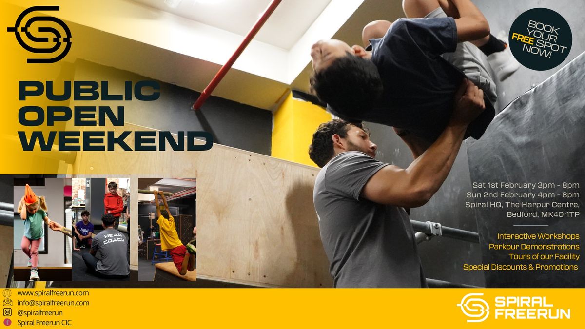 PUBLIC PARKOUR OPEN WEEKEND - TRY PARKOUR FOR FREE