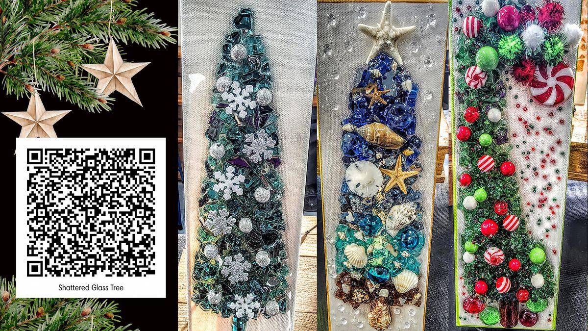 Shattered Glass Resin Tree Art