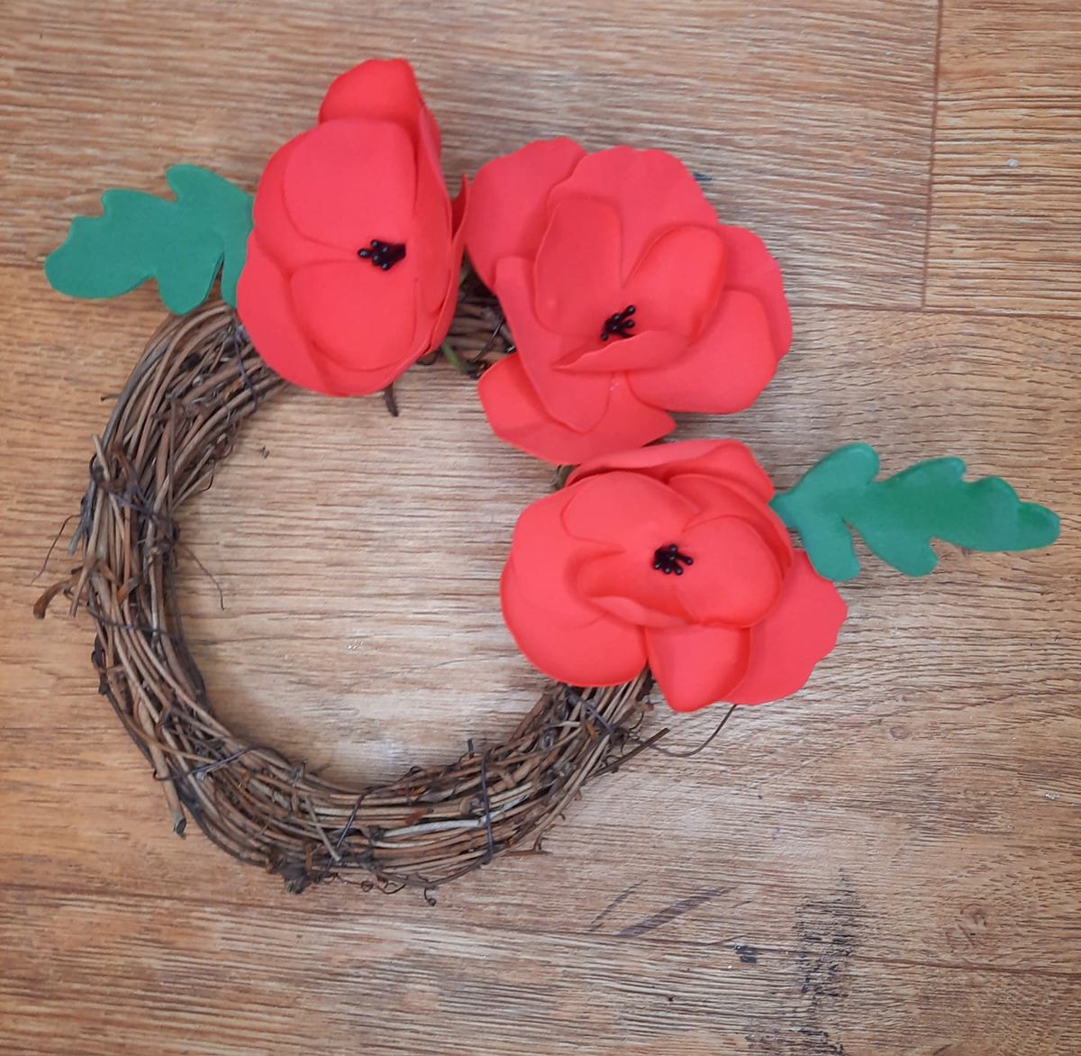 Foam Flower Poppy Wreath