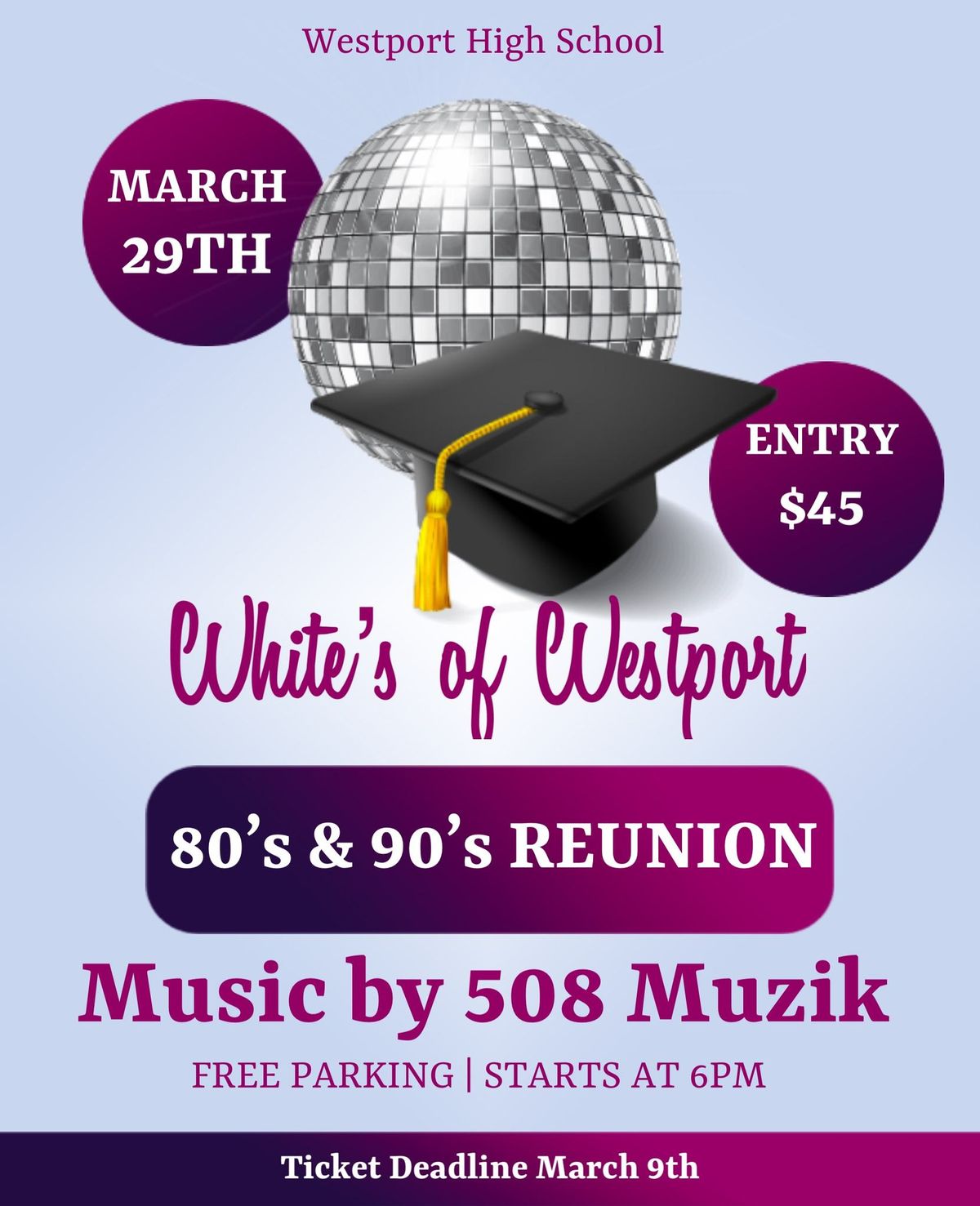 Westport High School 80s & 90s reunion 