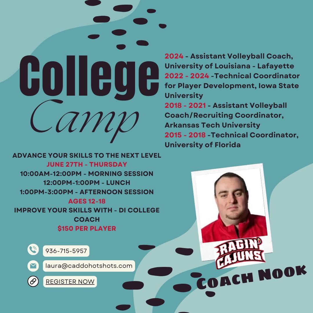 Hot Shots Volleyball Club College Camp