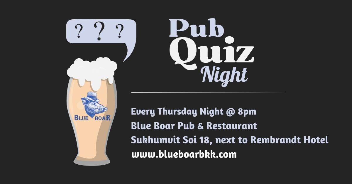 Quiz Night at Blue Boar on Sukhumvit 18