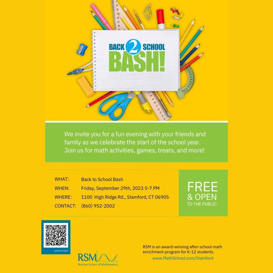 BACK TO SCHOOL BASH 20232024, RSM Stamford, 29 September 2023