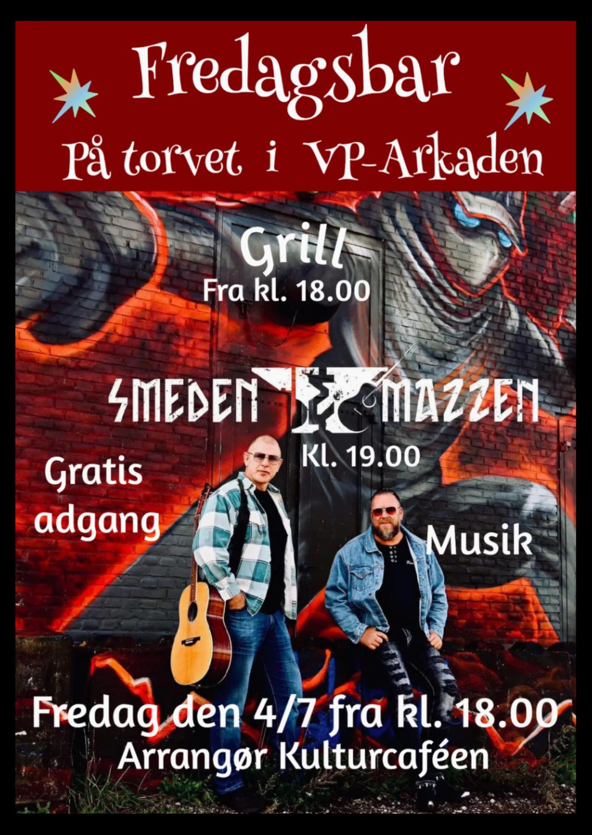 Fredagsbar p\u00e5 torvet i VP-Arkaden "GRATIS ADGANG"