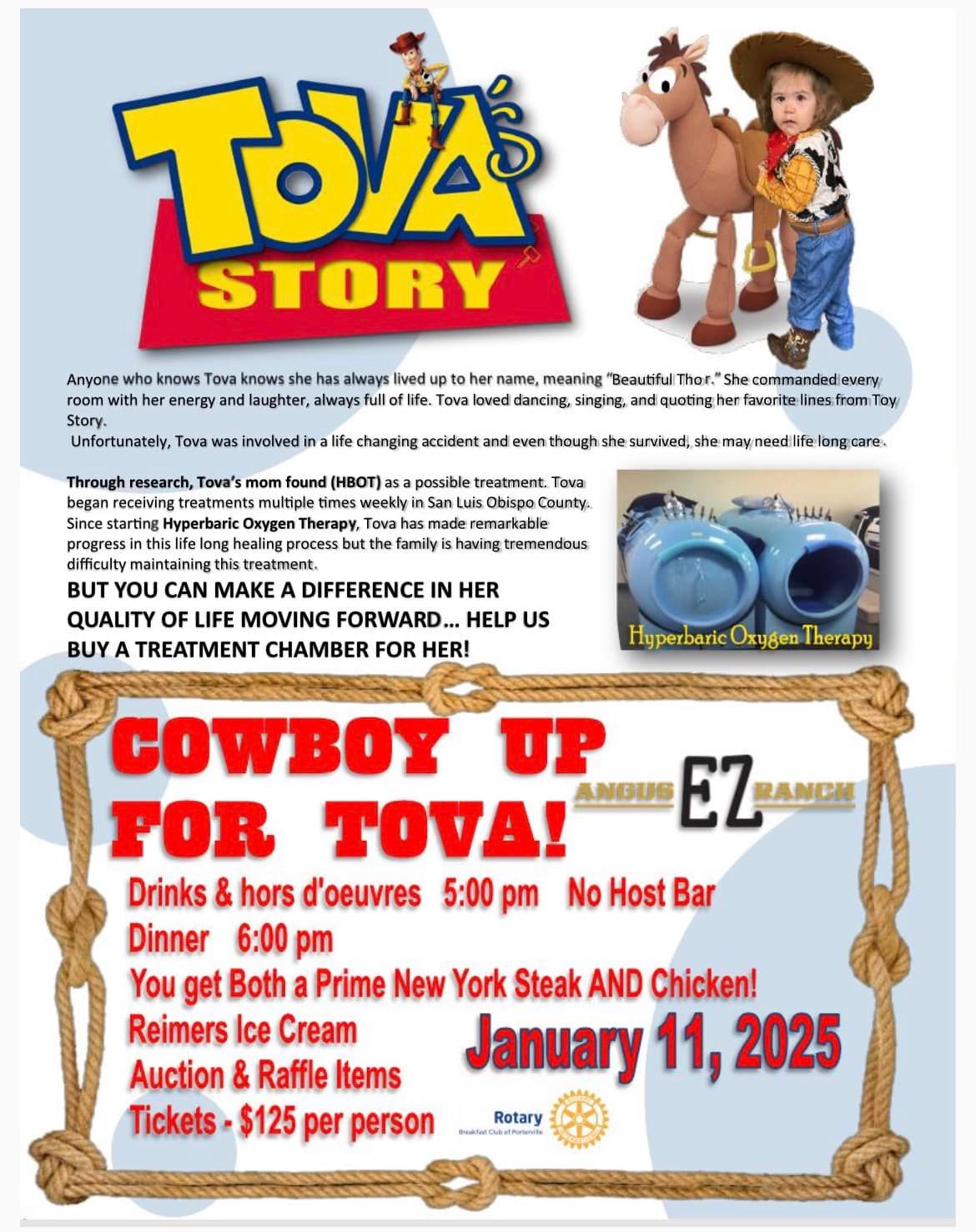 COWBOY UP FOR TOVA! 