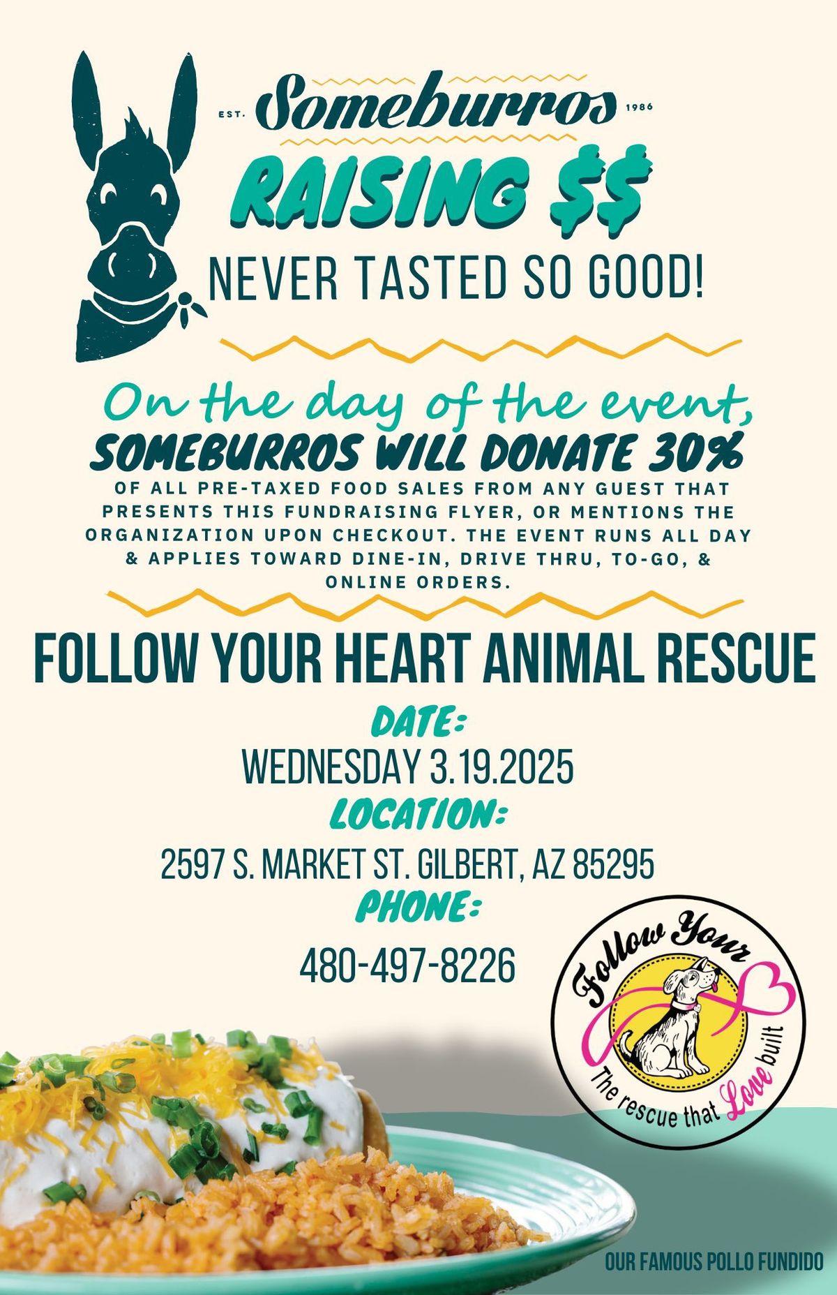 Someburros\/Follow Your Heart Animal Rescue Fundraiser 