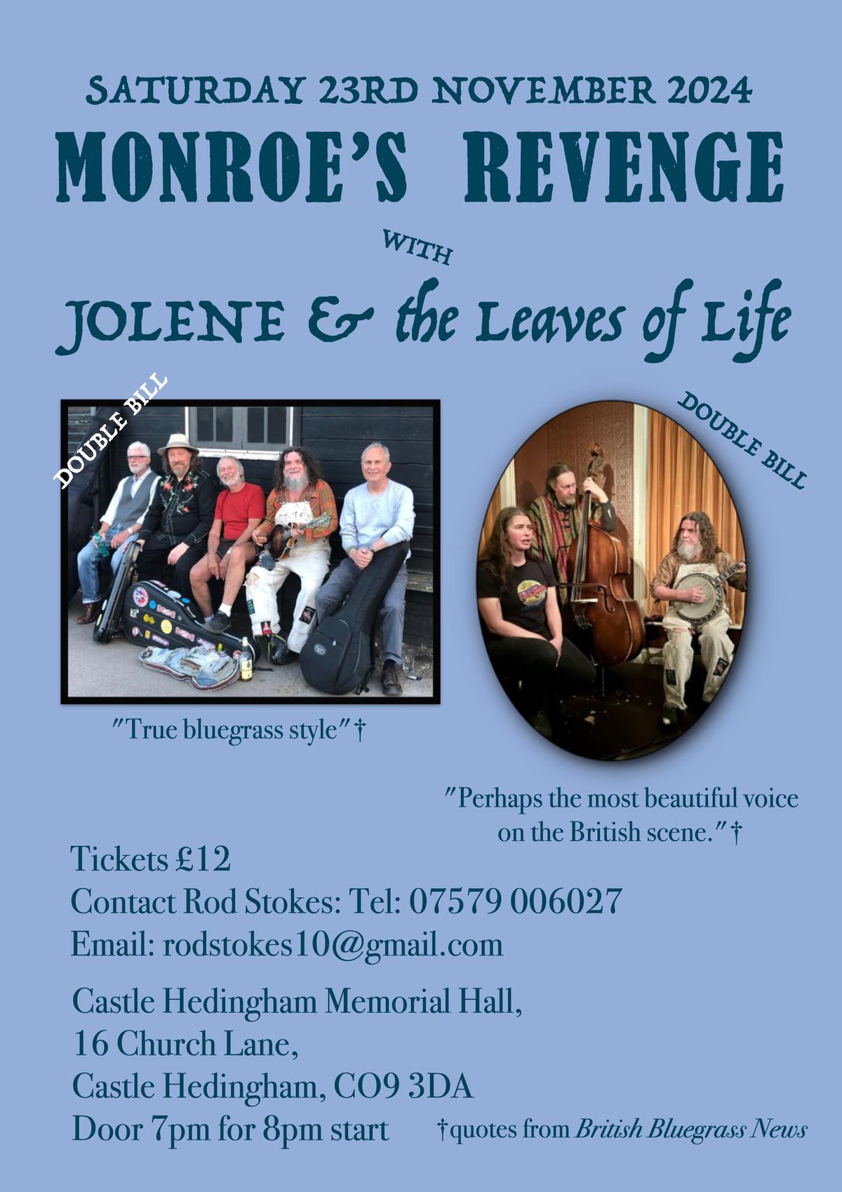 Monroe's Revenge with Jolene & the Leaves of Life double bill